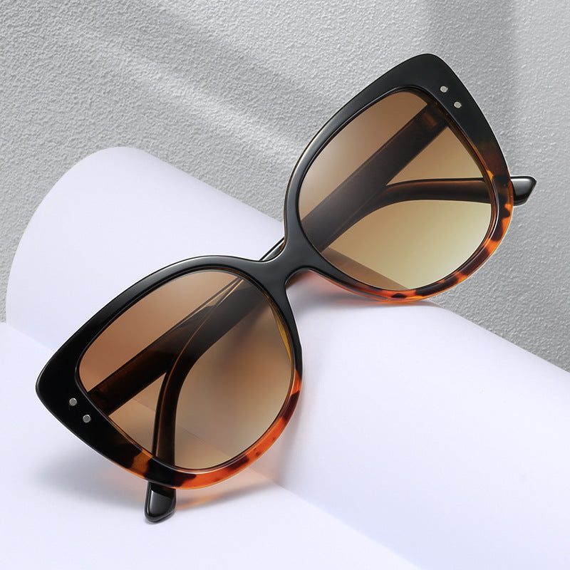 Damen glamouröse oversized Sonnenbrille mit elegantem transparentem Rahmen Karnz