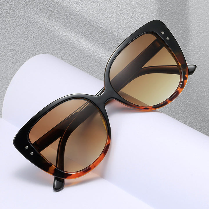 Damen glamouröse oversized Sonnenbrille mit elegantem transparentem Rahmen Karnz
