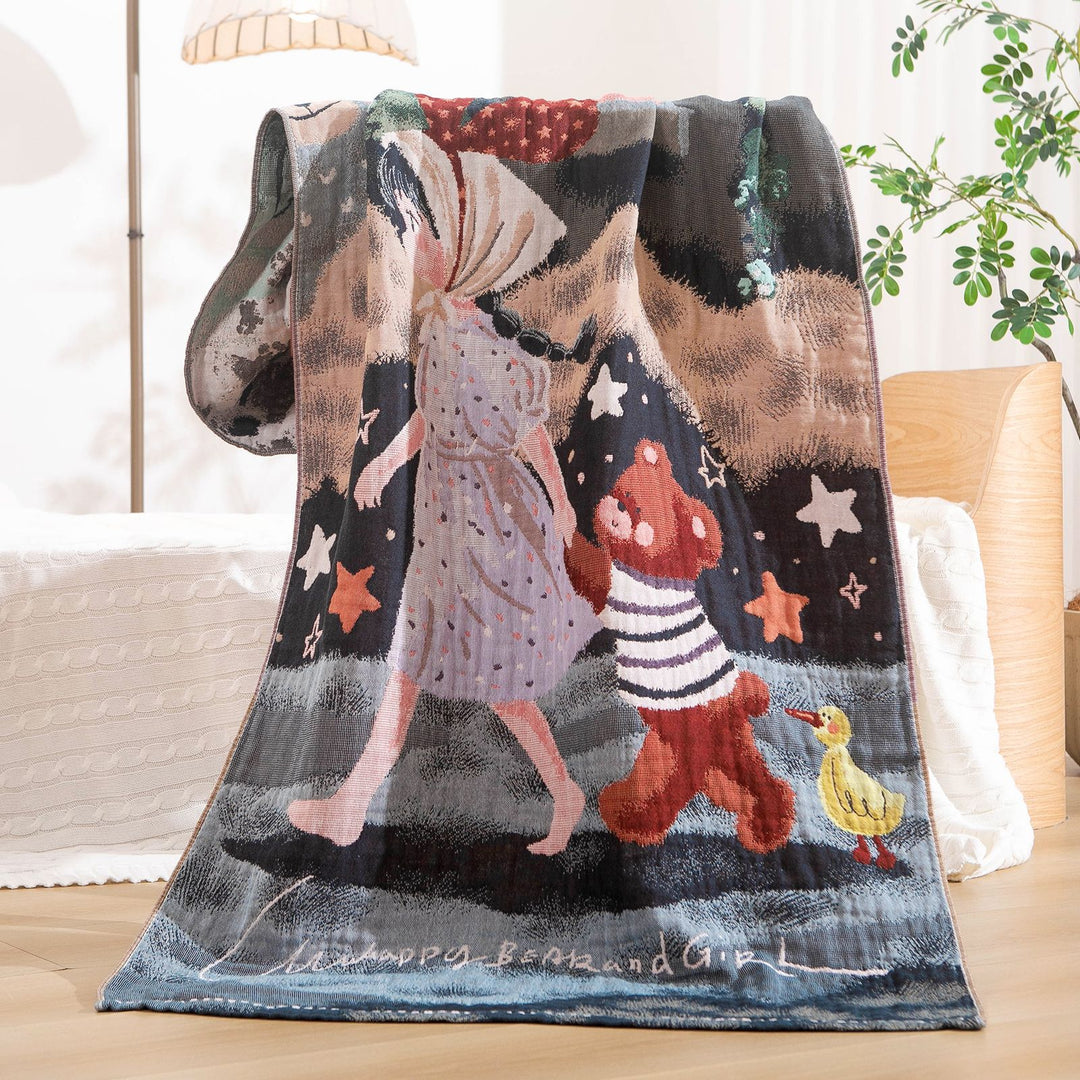 Damen Kuscheldecke mit charmantem Bärenmotiv Karnz