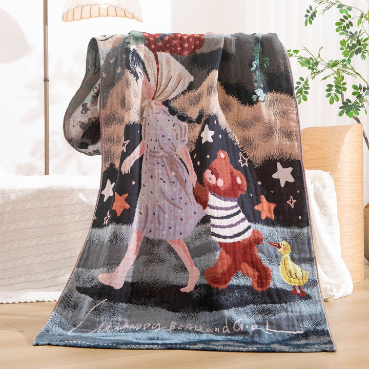 Damen Kuscheldecke mit charmantem Bärenmotiv Karnz
