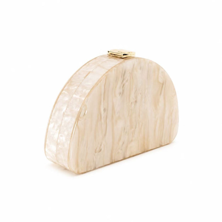 Iridescent Halbmond-Acryl-Clutch