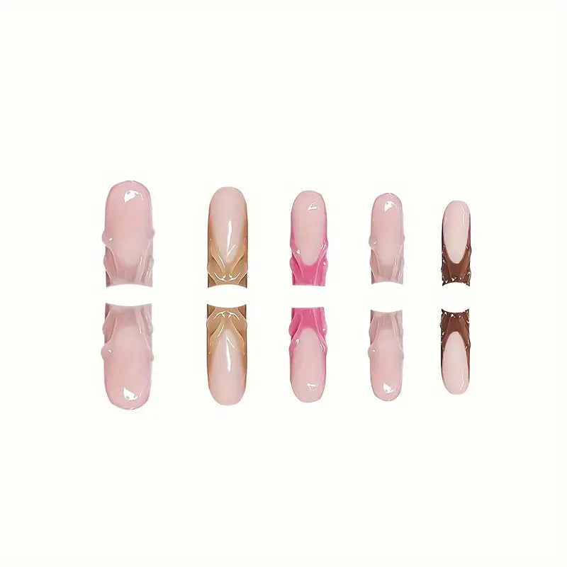 Künstlerisches Ombre Press-On Nagel Set Karnz