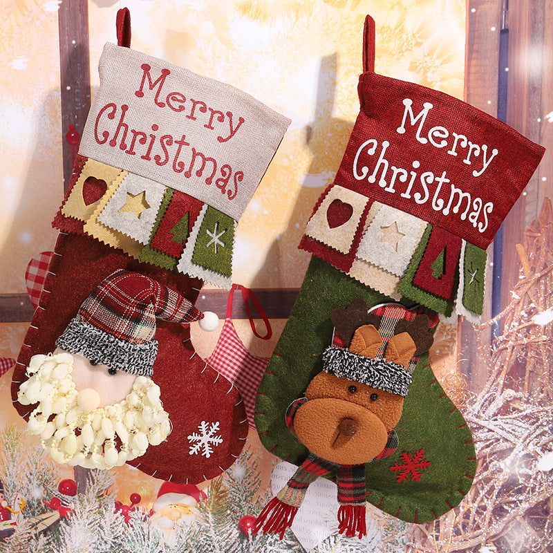 Niedlicher Weihnachtsstrumpf mit Rentier-Motiv Karnz
