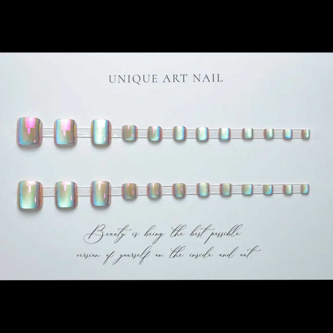 Künstlerische holografische Press-On Nagelspitzen Karnz