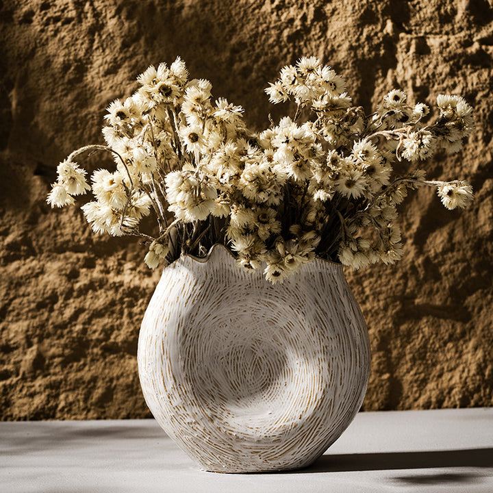 Handgemachte Texturierte Keramische Skulpturale Vase