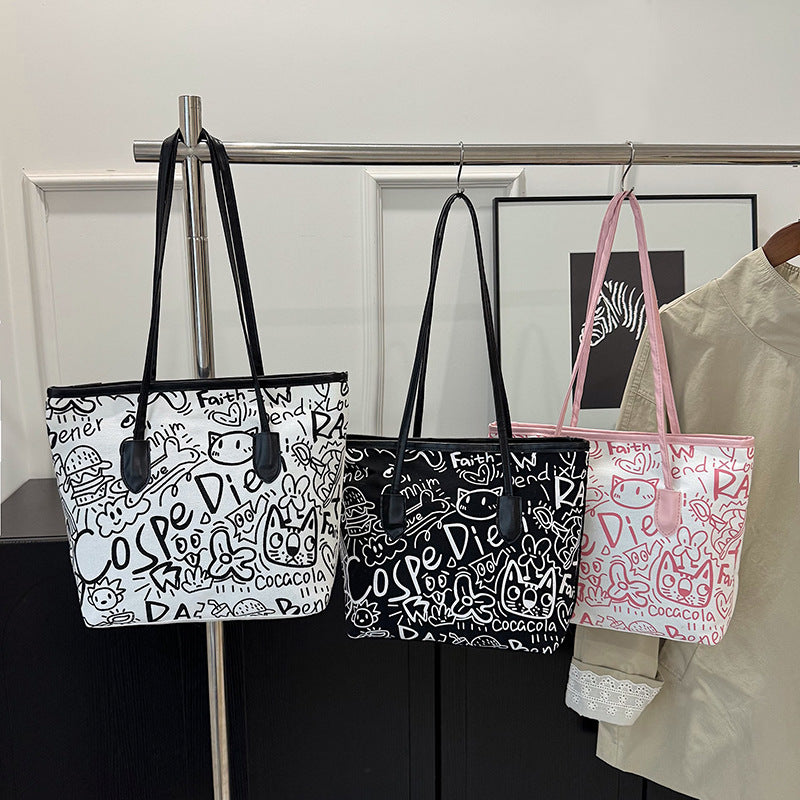 WoArtistic Grafikdruck Schulter Tote Bag Karnz