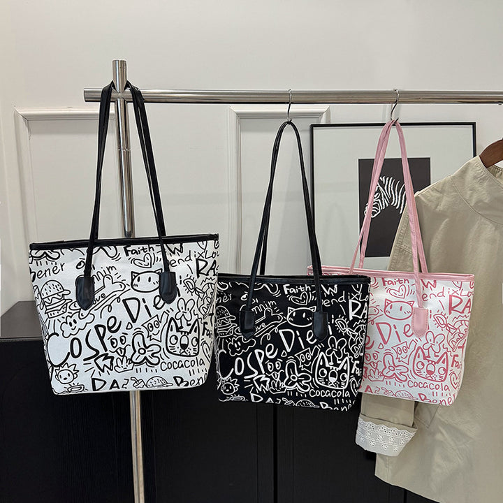 WoArtistic Grafikdruck Schulter Tote Bag Karnz