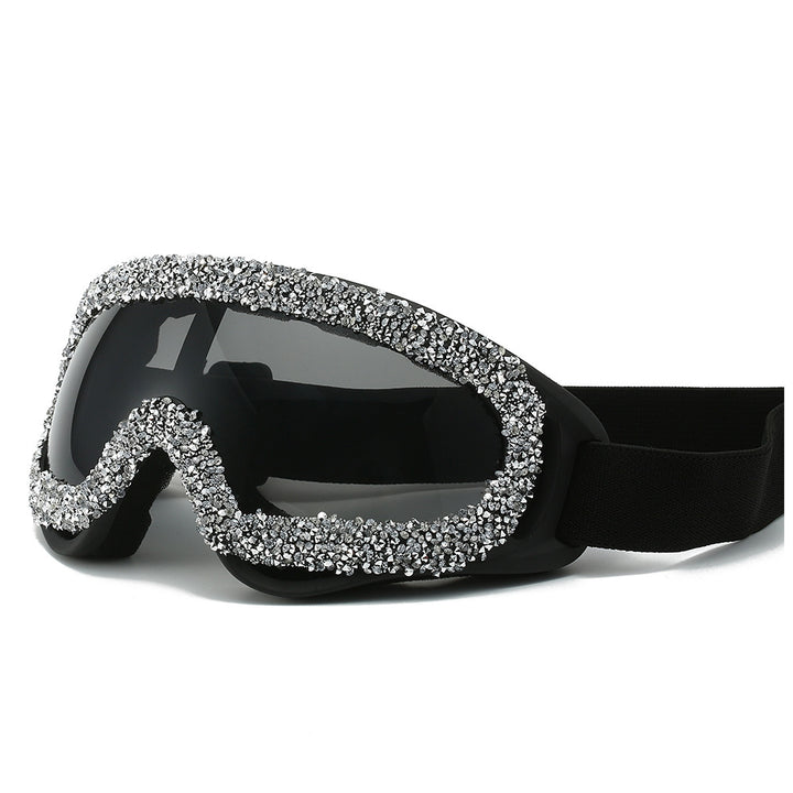 Damen Sportliche Skibrille mit glamourösem Kristallbesatz Karnz