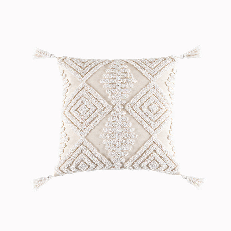 Quadratischer Kissenbezug mit gestickten Schaf‑Motiven aus Baumwollmix Karnz