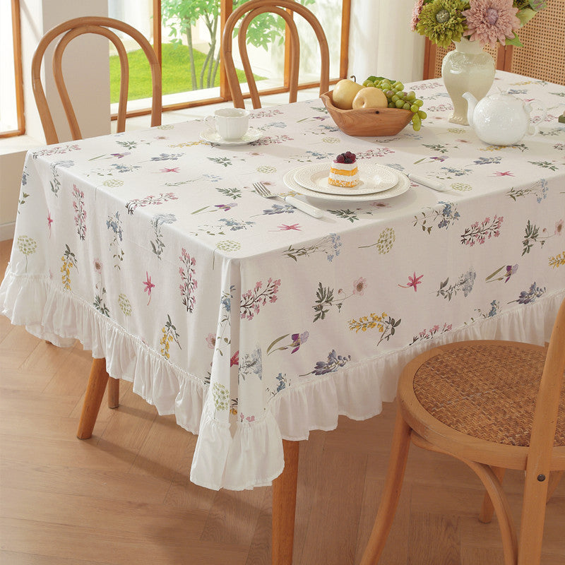 Dekorative Florale Rüschen Tischdecke
