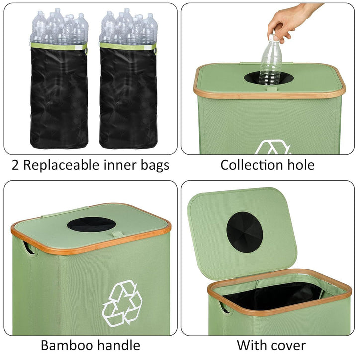 Eleganter Recyclingbehälter mit Abnehmbarem Deckel und Fächern Karnz