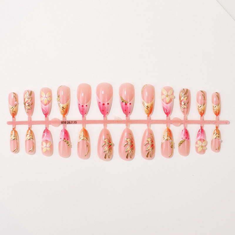 Premium Floral Design Press-On Nagelset Karnz