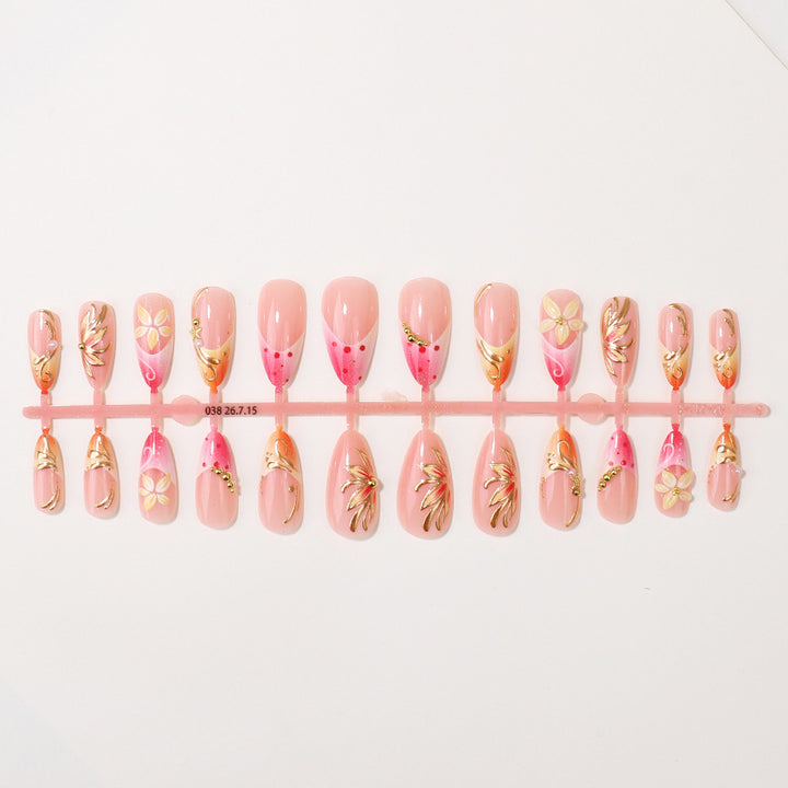 Premium Floral Design Press-On Nagelset Karnz