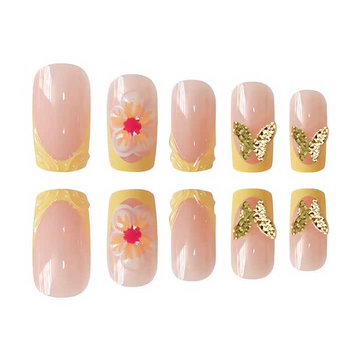 Künstlerische Frühlingsblumen Nagelkunstverzierung Karnz