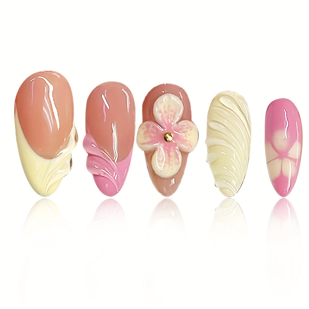 Künstlerische 3D Blumennagelkunst Karnz