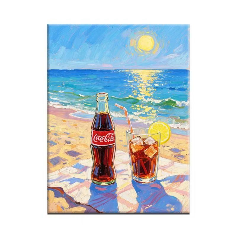 Lebhaftes strandthemen Canvas Kunst Karnz