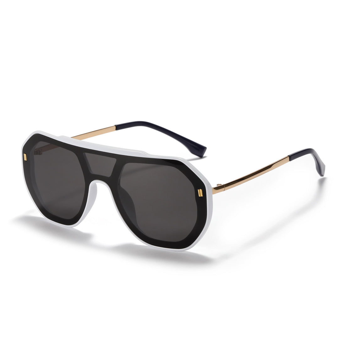 Damen oversized geometrische Sonnenbrille mit elegantem Rahmen Karnz