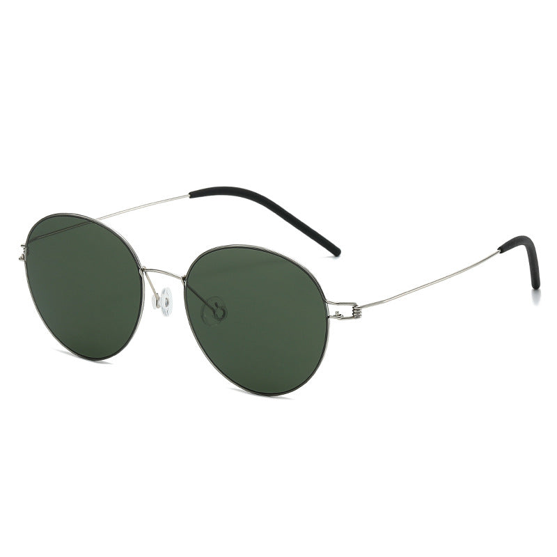 Damen runde Sonnenbrille mit leichtem Metallrahmen und gradienten Gläsern Karnz