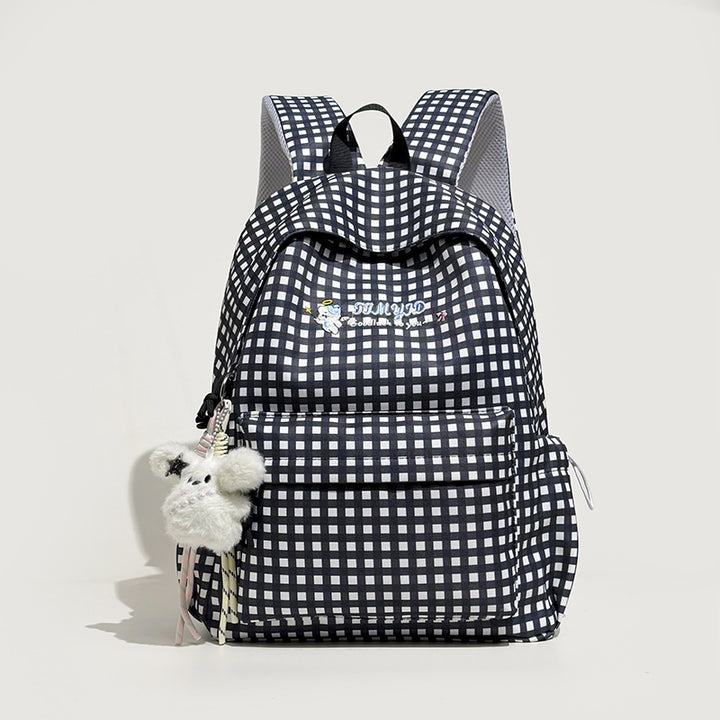 Süße Gingham-Muster Rucksack Karnz