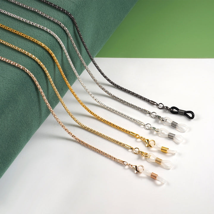 Elegante Goldene Metall Brille Kette Karnz
