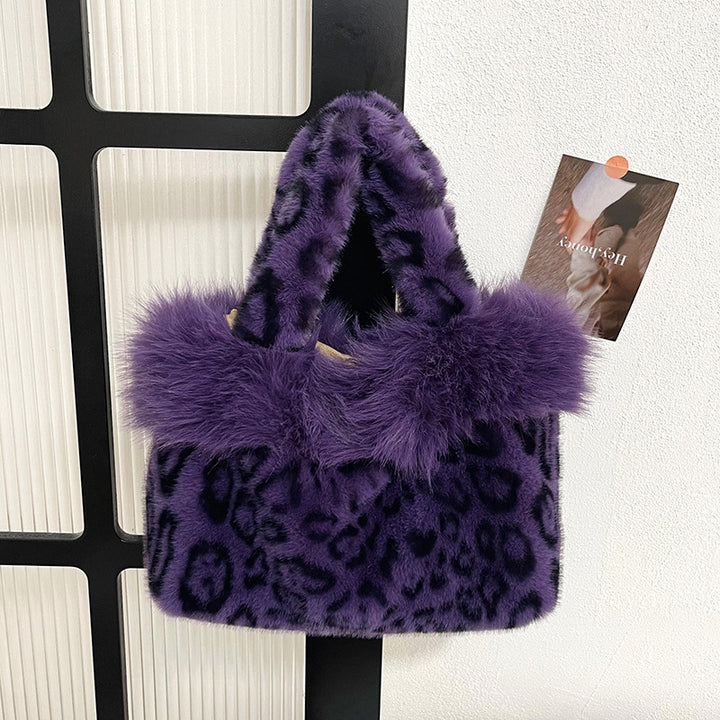 Luxus Kunstpelz Leoparddruck Handtasche
