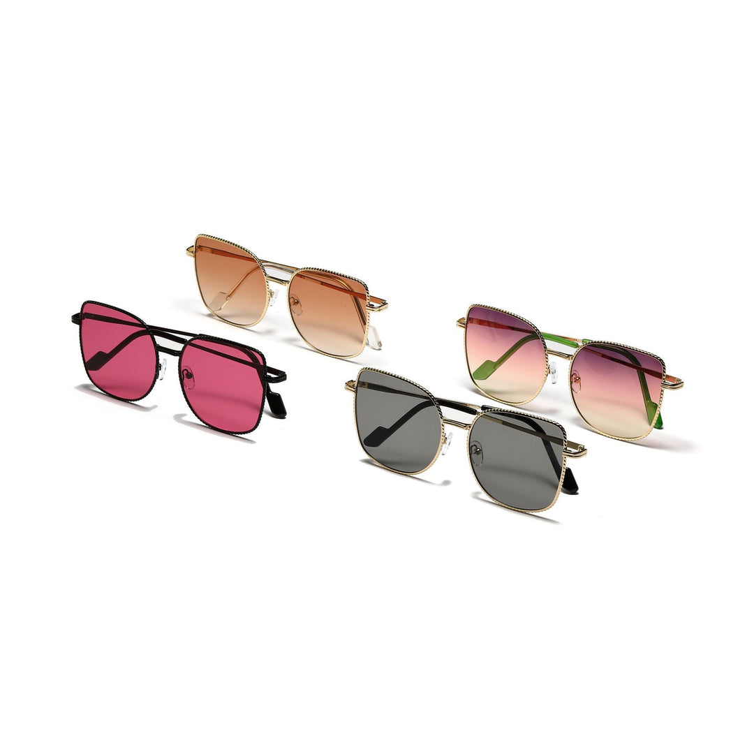 Damen modische oversized Designer-Sonnenbrille mit facettenreichem Rahmen Karnz