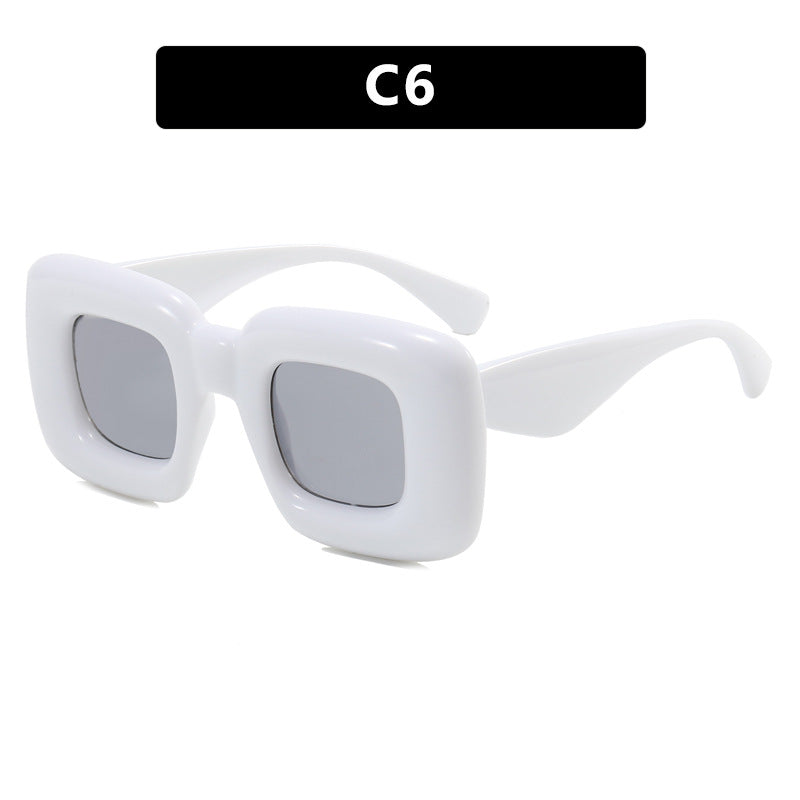 Damen rechteckige Sonnenbrille mit breitem Rahmen und schützendem UV-Filter Karnz