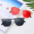 Damen modische rechteckige Brille mit elegantem Metallrahmen Karnz