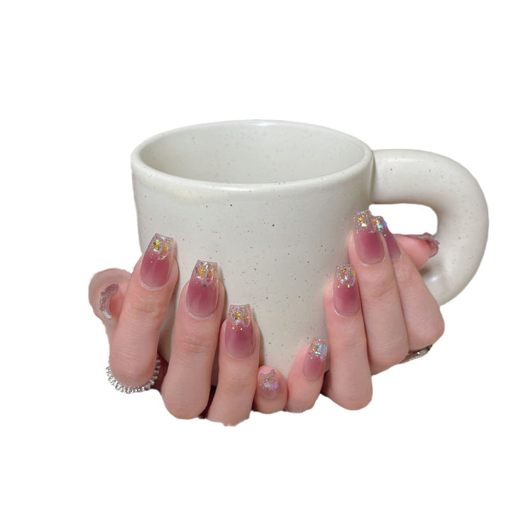 Glitzernde Ombré Press-On Nail Tips Karnz