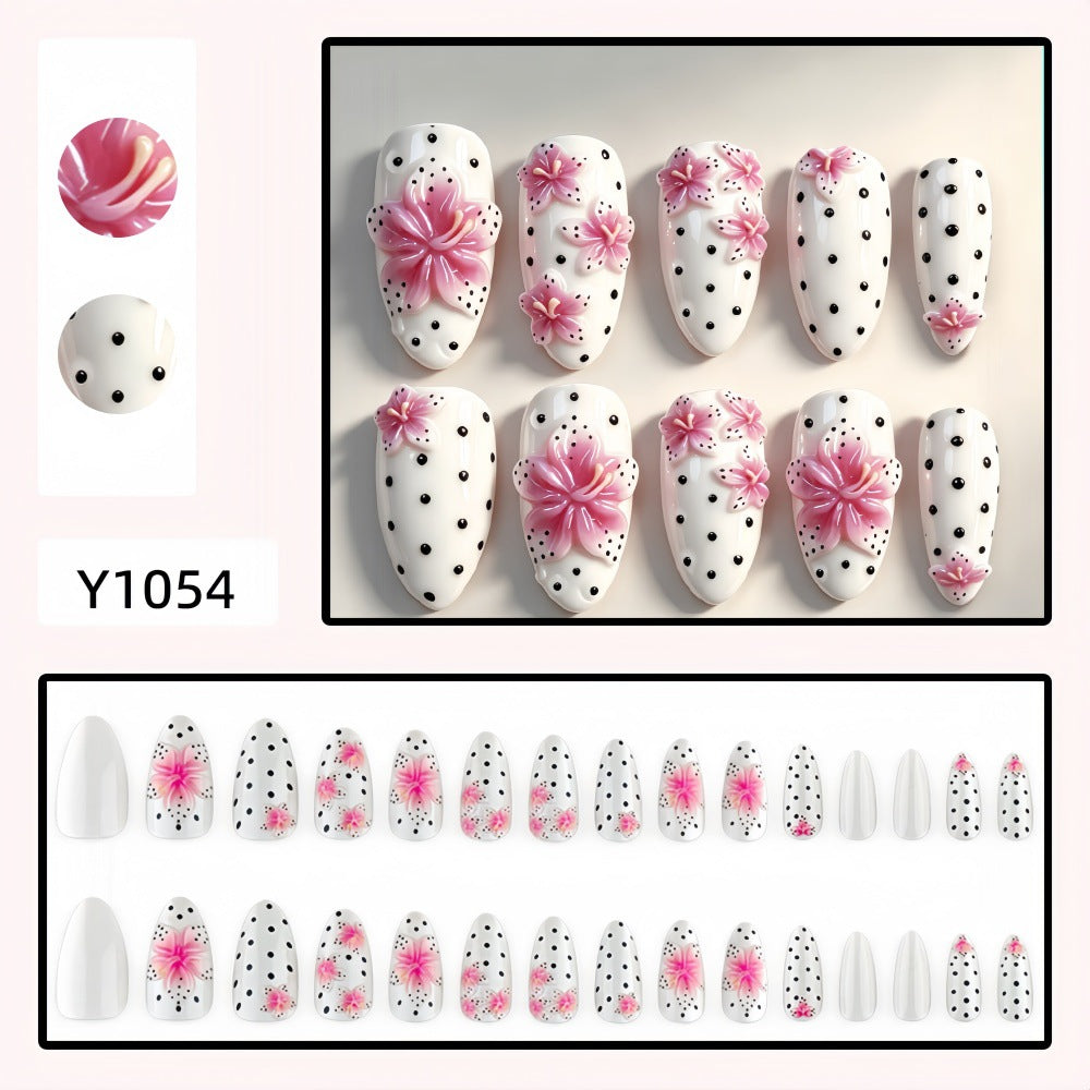 Premium Kunstnägel mit 3D-Blumenmotiv Karnz