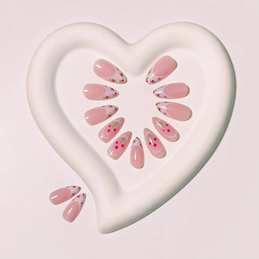 Florales Kunst Französische Spitze Nageldesign