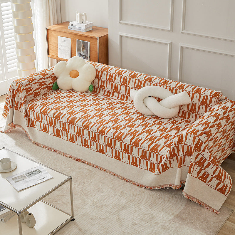 Gemütliche Kaninchenmuster Sofa-Wurfdecke