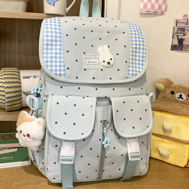 Niedlicher Illustrierter Polka Dot Rucksack Karnz
