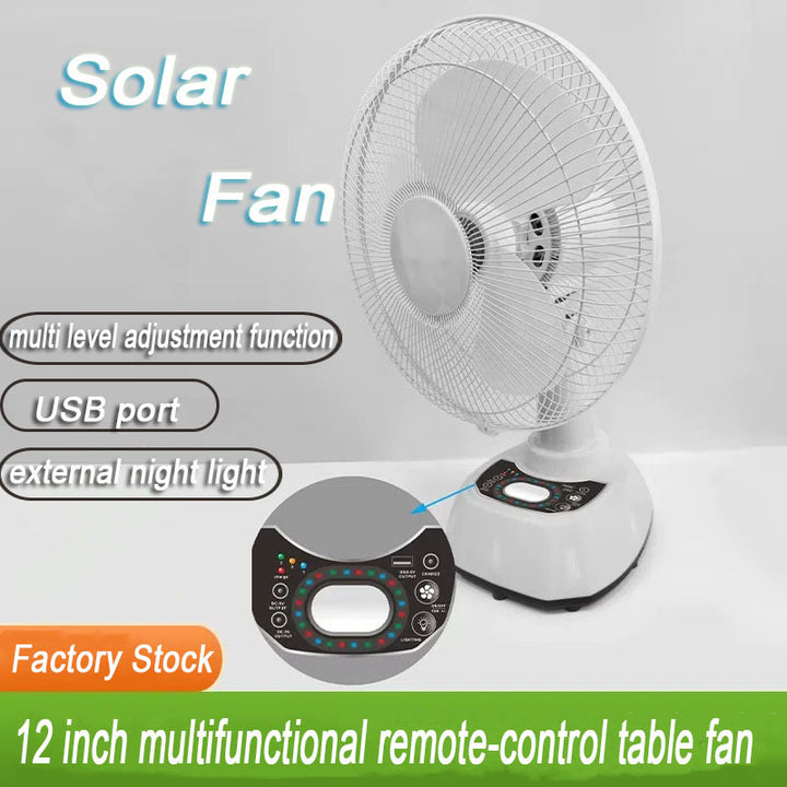 Damen Tischventilator mit Fernbedienung und Solarbetrieb Karnz