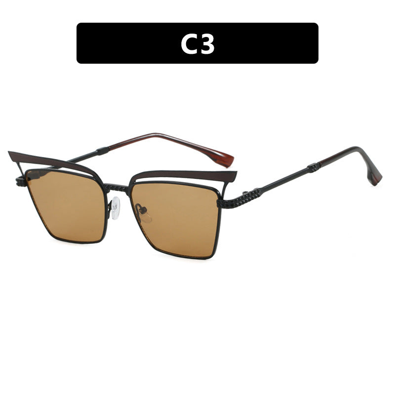 Damen quadratische Designer-Brille mit filigranem Metallrahmen Karnz