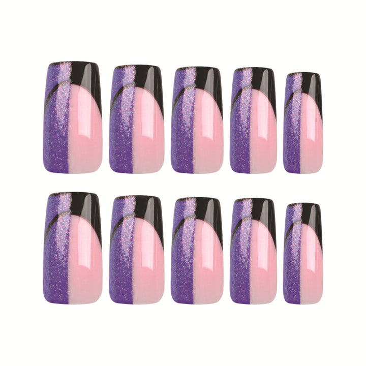 Kunstvolle Nagelverlängerungen mit glamourösem Farbverlauf und Glitzerdetails Karnz