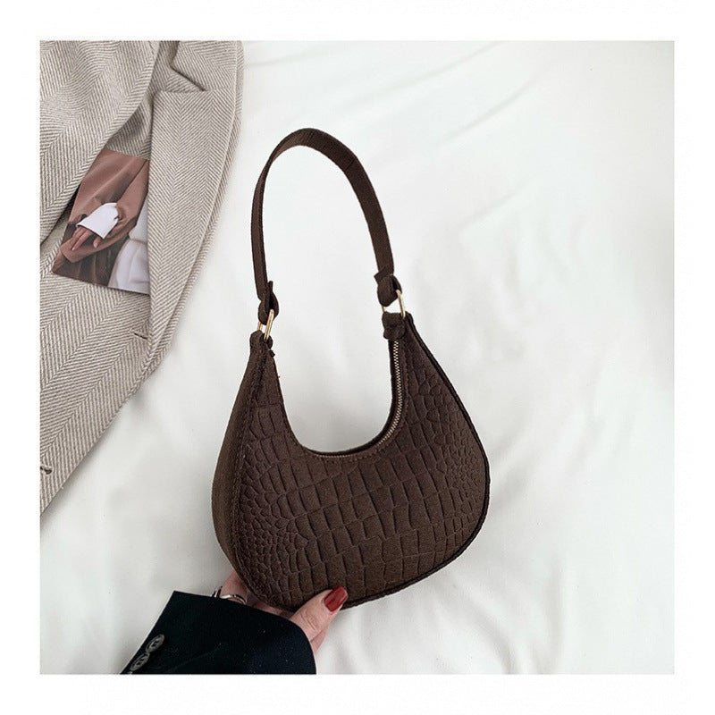 WoCrocodile-Textur Handheld Hobo Tasche Karnz