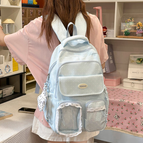 Niedlicher dekorativer gepunkteter Schulrucksack Karnz