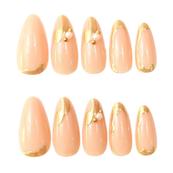 Dekorative Gold-akzentuierte Acryl-Nagelkunst Karnz