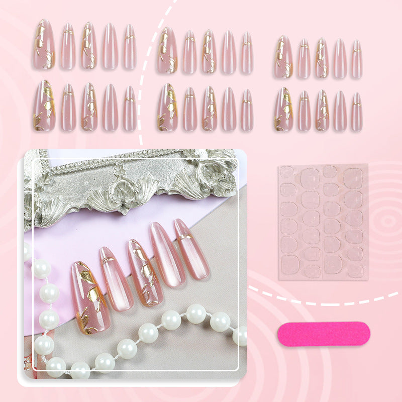 Elegante Glitter-getauchte Press-On Nagelkunst Set Karnz