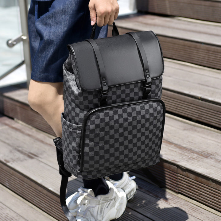 Stylischer Schachbrettmuster-Rucksack Karnz