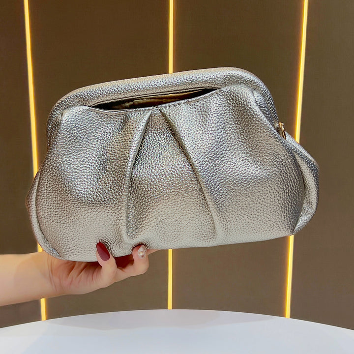Metallic Texturiertes Abend Clutch