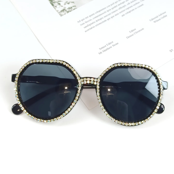 Damen Glitzernde Oversized Sonnenbrille Karnz