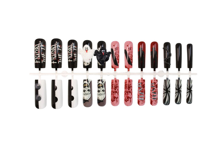 Halloween Kunstnagelset mit gruseligen Motiven und extravaganten Designs Karnz