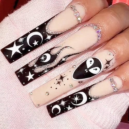 Himmels-themed Press-On Nagelkunst Karnz