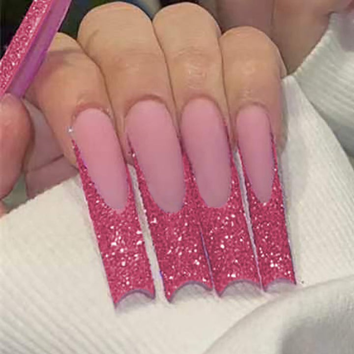 Glitter Stiletto Press-On Nägel Karnz