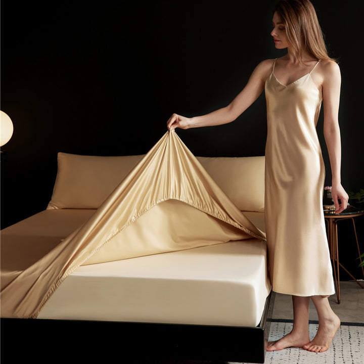 Tief-Taschen Seiden-Feel Elastische Spannbettlaken mit Sicherem Griff