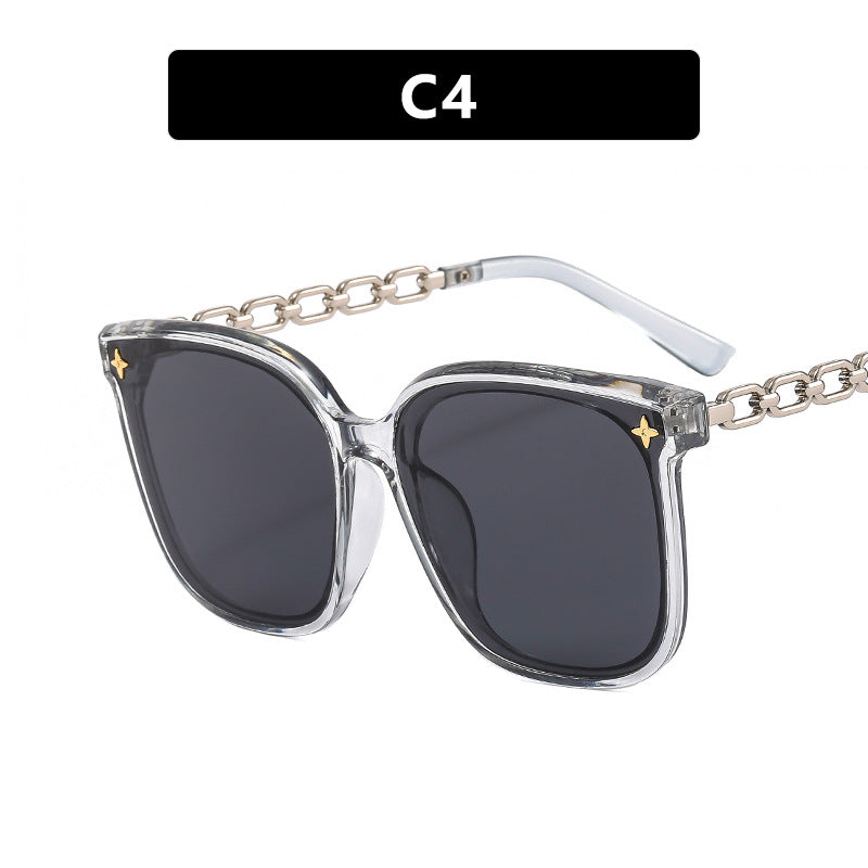 Damen oversized Sonnenbrille mit modischem Kettendetail Karnz