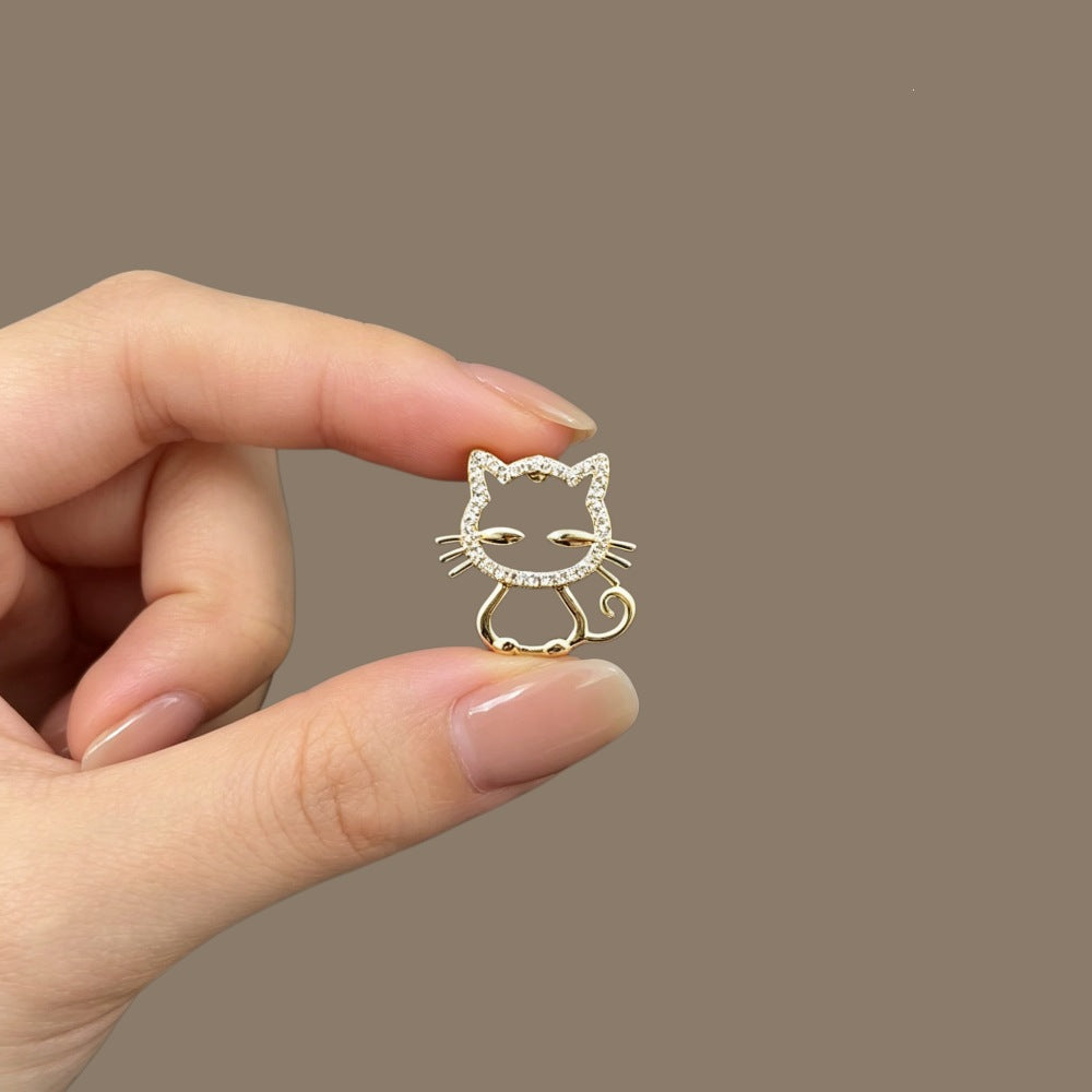 Glitzernde Katzenbrosche Karnz