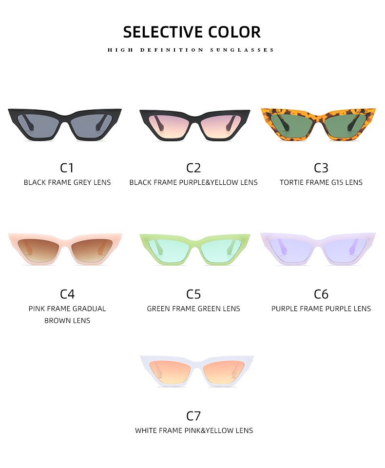 Damen edgy Katzenaugen-Sonnenbrille mit goldenen Details Karnz